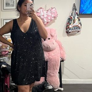 Sequined black dress